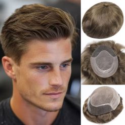 Men’s Brown Hair Toupee Hairpiece